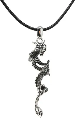 Produktbild von Lederkette Edelstahlkette 316L DRACHE 60 cm Leder 05-05