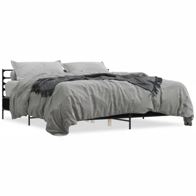 Produktbild von vidaXL Bettgestell Schwarz 180x200 cm Holzwerkstoff und Metall