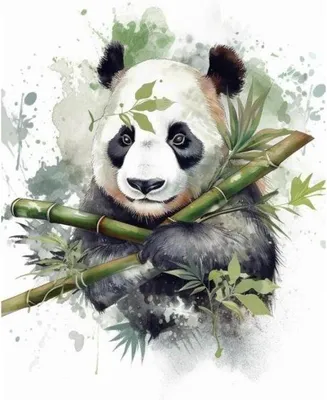 Produktbild von Diamant Malerei Set groß Panda Kruissteek Bild auf Leinwand