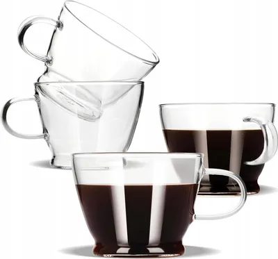 Image de SET AVEC 4 tasses à espresso de Zens en verre borosilicaté, double vaporisation, 160 ml
