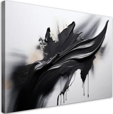 Produktbild von Leinwandbild Schwarz-Weiß Abstrakt 3D-Effekt 100x70 Feeby Schwarz-Weiß bild für die wand bereit zum aufhängen
