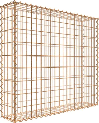 Produktbild von Rostige Gabione 100 cm x 90 cm x 20 cm (L x H x T), Maschenweite 5 cm x 10 cm, Spirale