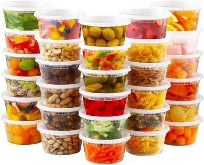 Produktbild von Omgoods – Set mit 100 wiederverwendbaren Lebensmittelbehältern mit luftdichten Deckeln