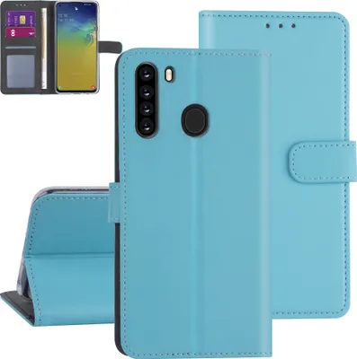 Produktbild von Samsung Galaxy A21 Light blue Book type case - Card holder
