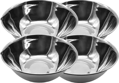 Produktbild von 4x Edelstahl Schüssel 26cm Rührschüssel Salatschüssel Servierschüssel Schale