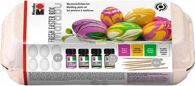 Produktbild von Marabu Marmorierfarben-Set easy marble "Fresh Easter Box"