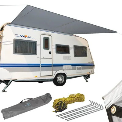 Produktbild von Bo-Camp 4471550, Fixed, Flach, Fassadenmarkise, Polyester, Grau, Einfarbig