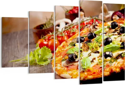 Produktbild von Bild auf Leinwand - Leinwandbild - Pizza Essen Italien Tradition - 150x100cm - Wand Bild - Wanddeko - Leinwanddruck - Bilder - Kunstdruck - Leinwand bilder - Wandkunst - EG150x100-2791