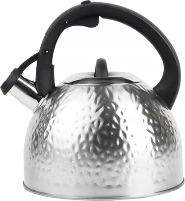Produktbild von Karl Hausmann Edelstahl Flötenkessel 3 L Wasserkocher Pfeifkessel Mona Wasserkessel für den Herd Silber