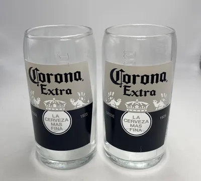 2 Corona Half Pint Gläser 28cl mit 2 Biermatten