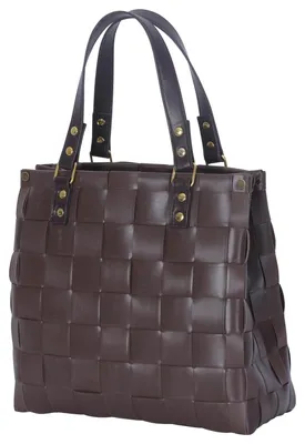 Produktbild von Vintage Handtasche Charlotte in Espresso Brown, handgefertigt, Damen Tasche