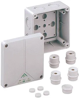 Zdjęcie produktu dla Skrzynka rozgałęźna IP65 110X110X67MM kwadratowa do montażu ściana