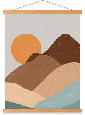 Productafbeelding van Magnetisch houten bord voor posters, 45 cm breed, van teakhout, geschikt voor posters tot 45 cm breed
