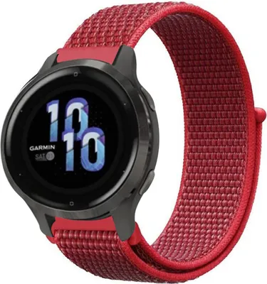 Produktbild von Strap-it Garmin Venu 2s Armband Nylon - 40mm - Rot