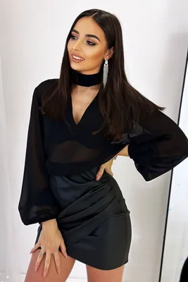 Obrázek produktu pro Ivon Dámská šifonová průsvitná halenka Miley černá XS/S