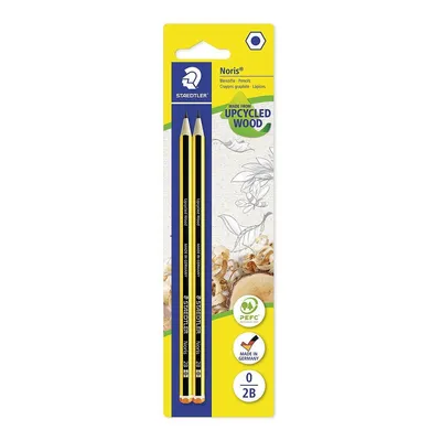Obrázok produktu pre Staedtler Noris 120, 2B, Čierna, Žltá, Šesťhranný, PEFC, Blistr, 2 kusov