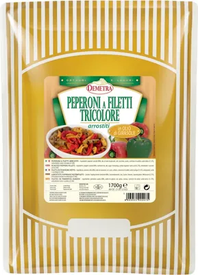 Immagine prodotto di Peperoni tricolori a filetti 1700 gr. - Demetra