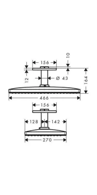 Obrázok produktu pre Hansgrohe sprchová hlavica 460 1jet Axor chróm, stropná montáž, 35277000