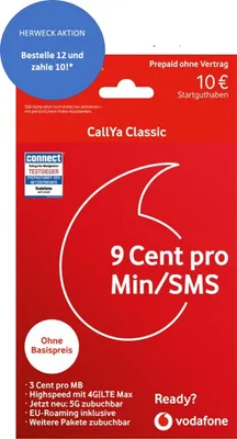 Produktbild von Vodafone CallYa Classic, Abonnement, Mobiles Handynetz