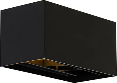 Produktbild von QAZQA - Moderne Wandleuchte schwarz rechteckig 2-flammig - Edwin I Up & Down - Aluminium Rechteckig - LED geeignet G9