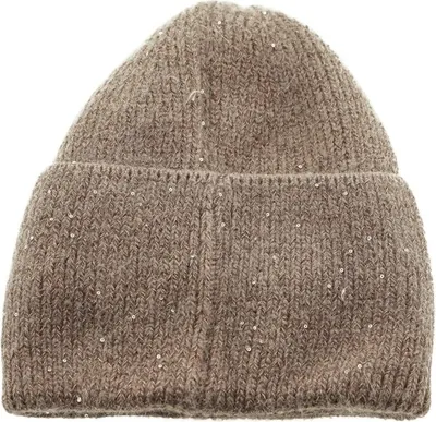 Immagine prodotto di Cappello invernale ricamato ideale per le giornate fredde con fodera interna da donna Taglia unica Marrone