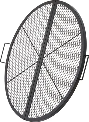 Immagine prodotto di SucceBuy X-Marks griglia per barbecue per pozzo del fuoco, 91,4 cm, griglia rotonda pieghevole per barbecue, robusta griglia per barbecue da campo in acciaio con manico e supporto a X, pentole da campeggio portatili per feste all'aperto, nero