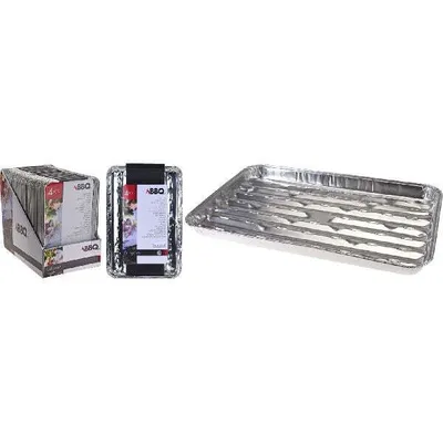 Immagine prodotto di Van der Meulen 1371040 Vassoio grill alluminio per barbecue Set 4 pz