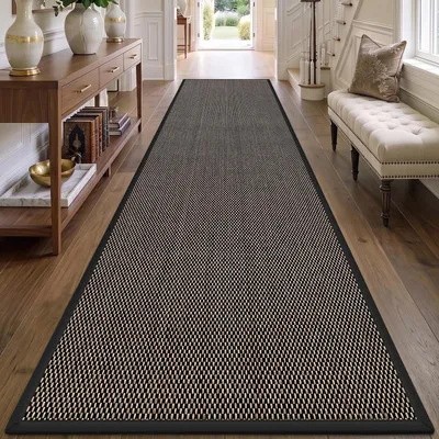 Image de Tapis de sol "Läufer", dimensions 80 x 300 cm, antidérapant, très absorbant, couleur noire