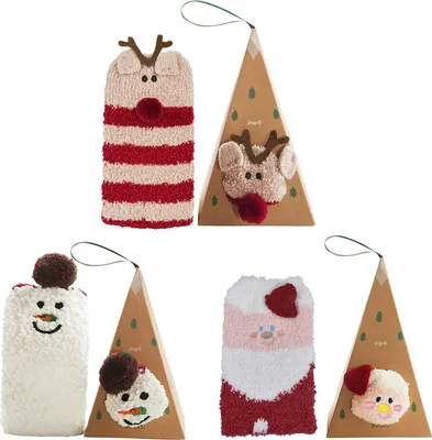 Produktbild von Weihnachtssocken, Weihnachten socken Damen Weihnachtsmann Schneemann plüsch socken Weihnachtssocken Geschenk Thermal Socken