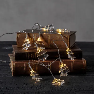 LED Lichterkette IZY Weihnachtsbaum - 10 warmweiße LED - L: 1,35m - Timer - Batterie - Innen