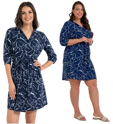Produktbild von Damenkleid - Midi-Kleid Größe M - Sommerkleid blau - leichte Viskose