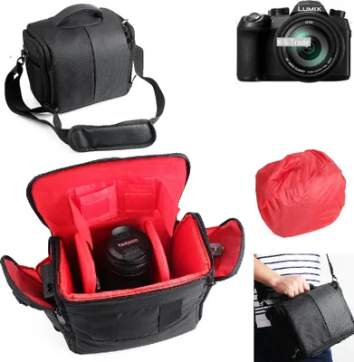 Produktbild von K-S-Trade Kompatibel mit Panasonic Lumix DC-FZ1000 II Kameratasche Fototasche Schultertasche Zubehör Tasche einteilbare Trennwänden für