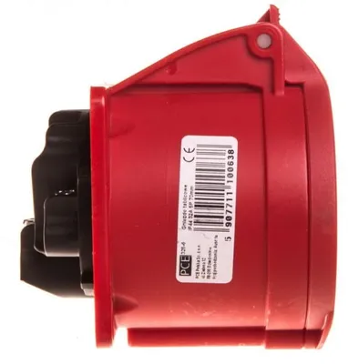 Produktbild von Einbausteckdose 32A 5P 400V /70x70/ rot IP44 325-6
