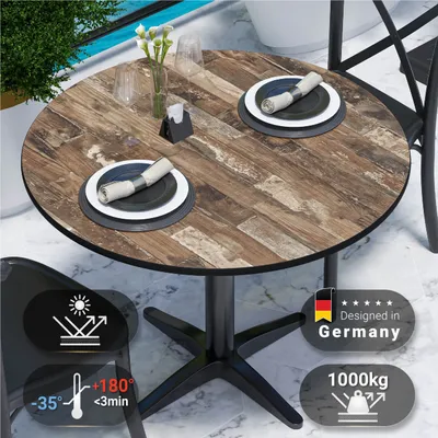 Produktbild von COMPACT | Gastro HPL Tischplatte | Ø 70 cm | Vintage Old | Rund | Gastro HPL Tischplatte