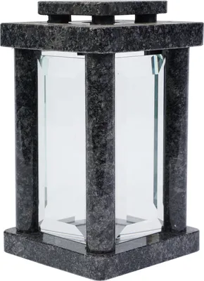 Produktbild von Grablampe viereckig gerundet Granit Steel Grey