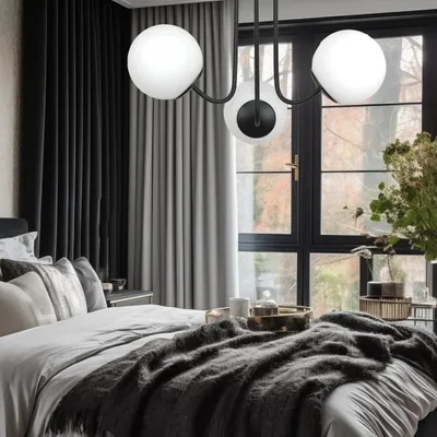 Immagine prodotto di Lampada A Sospensione Plafonniera In Vetro Nero Bianco 15-192 Gosti