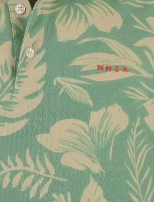 Produktbild von Poloshirt New Zealand Groen Bladeren Print