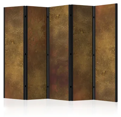 Obrázok produktu pre Jednostranný paravent, 5-dielny, predelenie miestnosti, skladacie, kovový dizajn, rozmery 225 cm x 172 cm