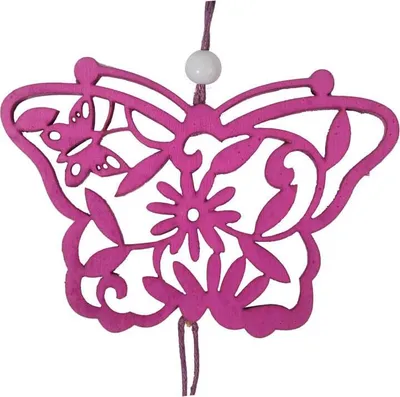 Productafbeelding van Houten vlinderhanger, paasdecoratie, set van 3