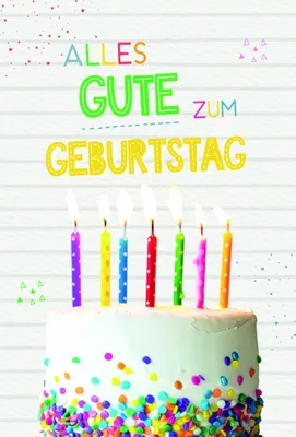 Produktbild von Geburtstag  Karte mit Briefumschlag Geburtstagstorte mit brennenden Kerzen