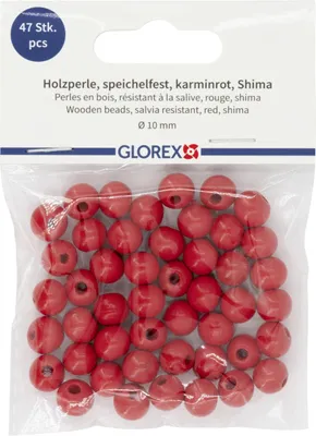 Produktbild von Glorex Holzperle rot 10 mm - 47 Stück
