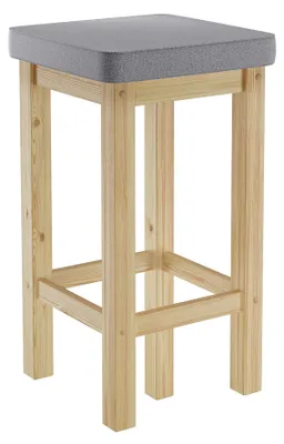 Produktbild von Barhocker Holzhocker 60 cm verschiedene Polsterfarben Kiefer V-90.71-44P