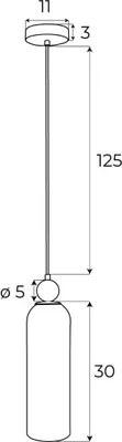Obrázek produktu pro Závěsné svítidlo CAMPANILA z mosazi a kouřového skla, 1xE27x40W, kov, rozměry: 155x10x10 cm, IP20, Maxlight