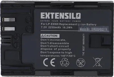 Produktbild von EXTENSILO Akku kompatibel mit Canon Batteriegriff BG-E7, BG-E6, BG-E13, BG-E14, BG-E9 (2250 mAh, 7,2 V, Li-Ion)