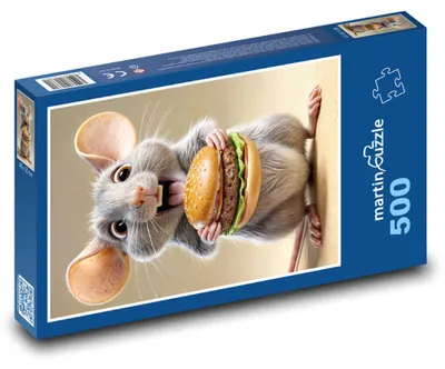 Obrázok produktu pre Puzzle 500 Veselá myš s burgerom - martinpuzzle
