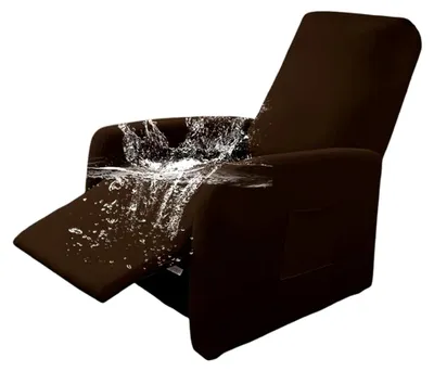 Produktbild von Sesselbezug für Relaxsessel 1 Sitzer, 4-teilig, wasserdicht, dunkelbraun mit Taschen für Recliner Fernsehsessel