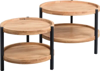 Produktbild von Couchtisch Satztisch 2er Set NADA Wildeiche furniert