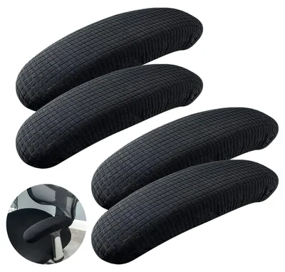 Imagen del producto de 4 fundas para reposabrazos, elásticas e impermeables, de color negro