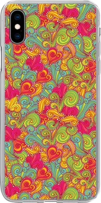 Produktbild von MuchoWow® Handyhülle Schutzhülle Hülle für Telefoonhoesje iPhone Xs Mädchen - Herz - Locken - Muster - Mädchen - Kinder - Kinder - Kind Silikon Softcase Handy Hülle - Handytasche