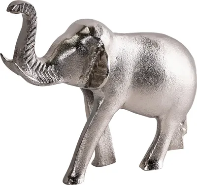 Produktbild von BELIANI Dekorative Tierfigur aus Silbermetall Elefant zum Ausstellen Dekorativer Gegenstand